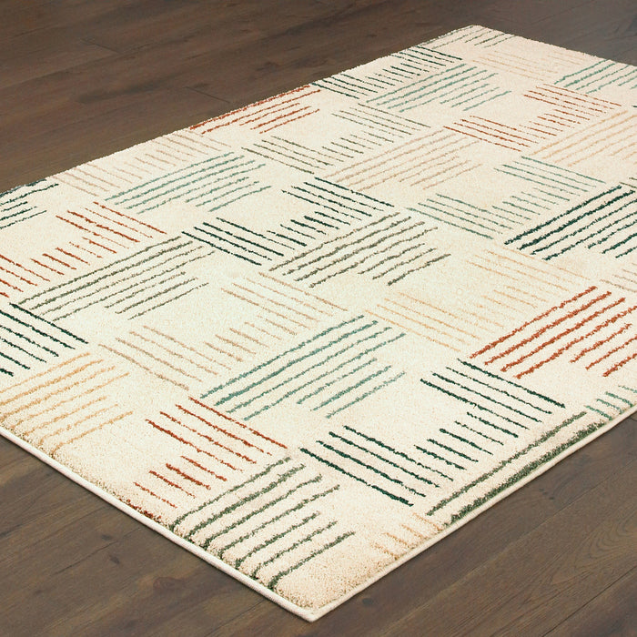 Oriental Weavers Carson 9663A Ivory/ Multi 9'10"" x 12'10"" Indoor Area Rug C9663A300390ST