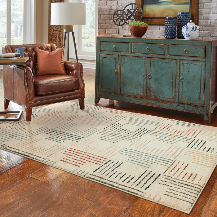 Oriental Weavers Carson 9663A Ivory/ Multi 7'10"" x 10' Indoor Area Rug C9663A240305ST