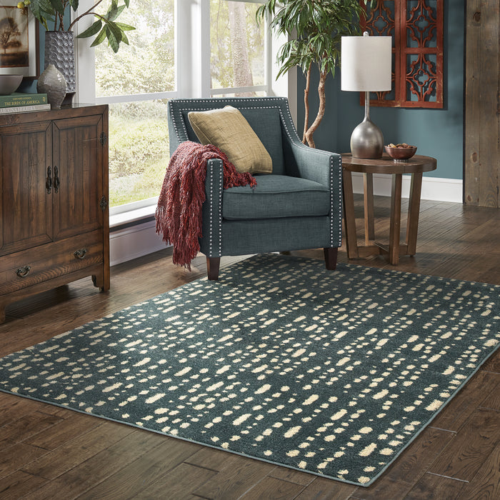 Oriental Weavers Carson 9673B Blue/ Ivory 9'10"" x 12'10"" Indoor Area Rug C9673B300390ST