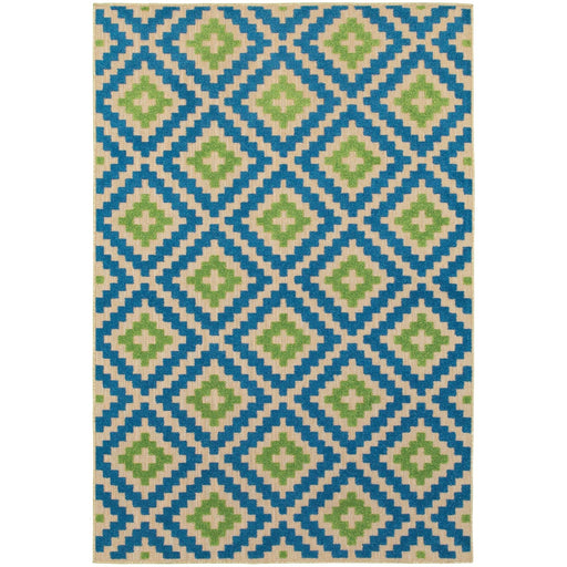 Oriental Weavers Cayman 2063Z Blue/ Green 9'10"" x 12'10"" Indoor/Outdoor Area Rug C2063Z300390ST