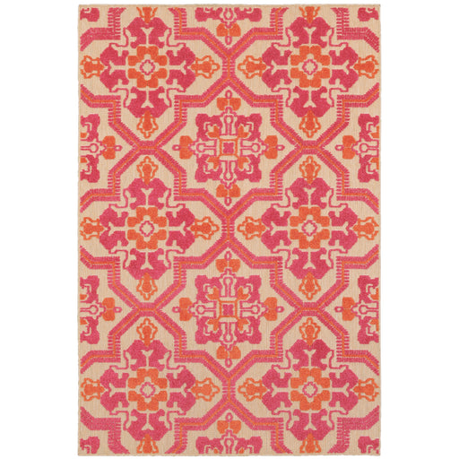 Oriental Weavers Cayman 2541V Sand/ Pink 9'10"" x 12'10"" Indoor/Outdoor Area Rug C2541V300390ST