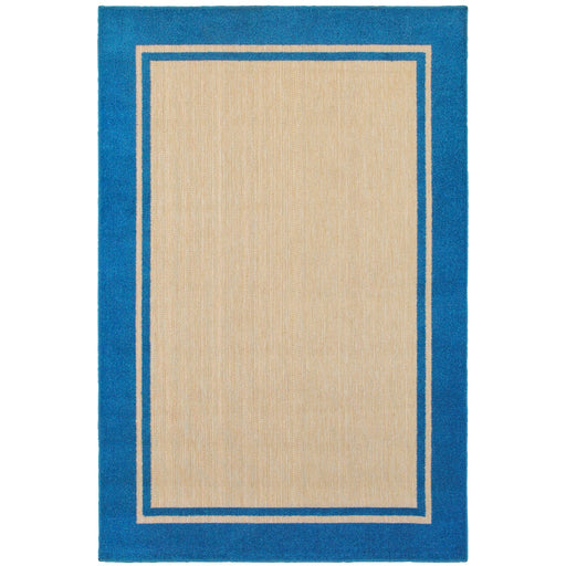 Oriental Weavers Cayman 5594B Sand/ Blue 9'10"" x 12'10"" Indoor/Outdoor Area Rug C5594B300390ST