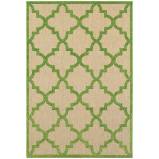Oriental Weavers Cayman 660F9 Sand/ Green 9'10"" x 12'10"" Indoor/Outdoor Area Rug C660F9300390ST