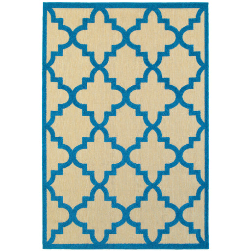 Oriental Weavers Cayman 660L9 Sand/ Blue 9'10"" x 12'10"" Indoor/Outdoor Area Rug C660L9300390ST