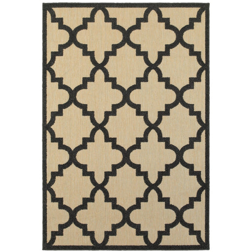 Oriental Weavers Cayman 660N9 Sand/ Charcoal 9'10"" x 12'10"" Indoor/Outdoor Area Rug C660N9300390ST