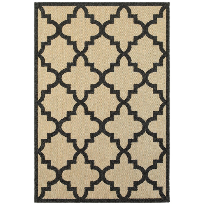 Oriental Weavers Cayman 660N9 Sand/ Charcoal 9'10"" x 12'10"" Indoor/Outdoor Area Rug C660N9300390ST