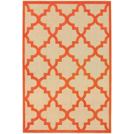 Oriental Weavers Cayman 660O9 Sand/ Orange 9'10"" x 12'10"" Indoor/Outdoor Area Rug C660O9300390ST