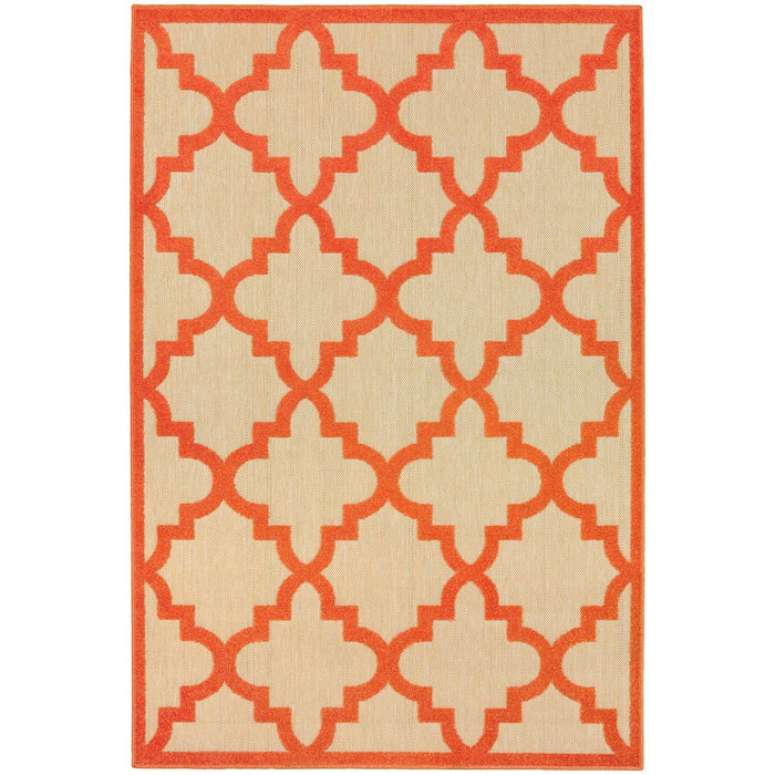 Oriental Weavers Cayman 660O9 Sand/ Orange 9'10"" x 12'10"" Indoor/Outdoor Area Rug C660O9300390ST