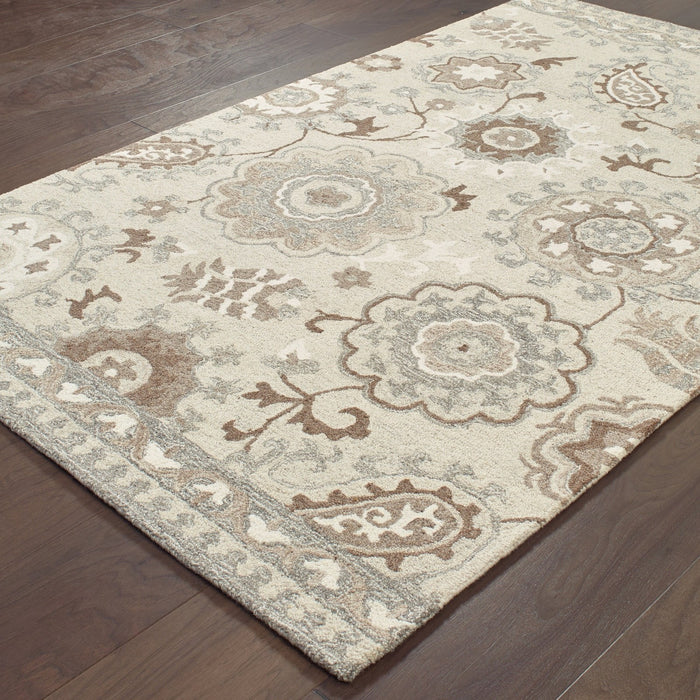 Oriental Weavers Craft 93005 Ivory/ Grey 10' x 13' Indoor Area Rug C93005304396ST