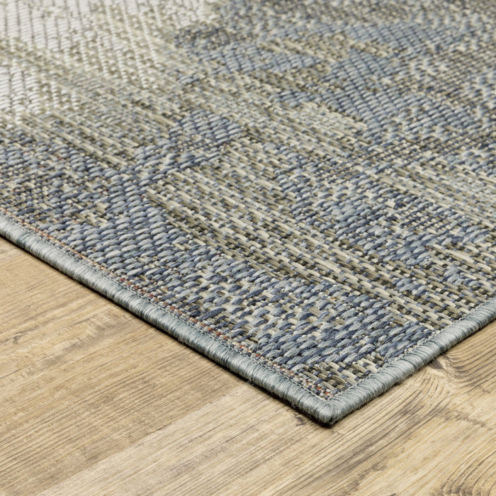 Oriental Weavers Cyprus 2101B Grey/ Blue 9'10"" x 12'10"" Indoor/Outdoor Area Rug C2101B300390ST