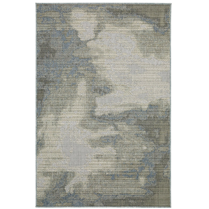 Oriental Weavers Cyprus 2101B Grey/ Blue 9'10"" x 12'10"" Indoor/Outdoor Area Rug C2101B300390ST