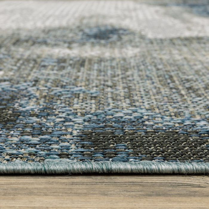 Oriental Weavers Cyprus 2101B Grey/ Blue 9'10"" x 12'10"" Indoor/Outdoor Area Rug C2101B300390ST