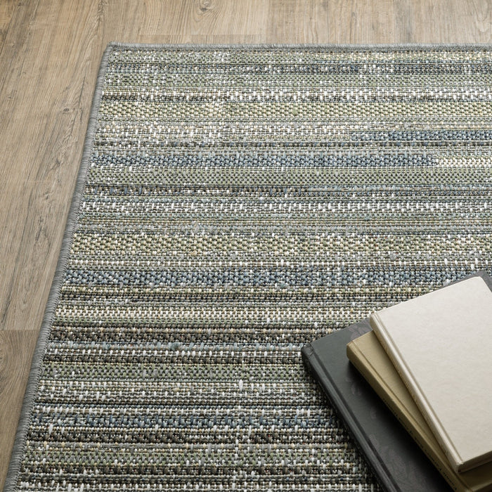 Oriental Weavers Cyprus 2102E Blue/ Green 9'10"" x 12'10"" Indoor/Outdoor Area Rug C2102E300390ST