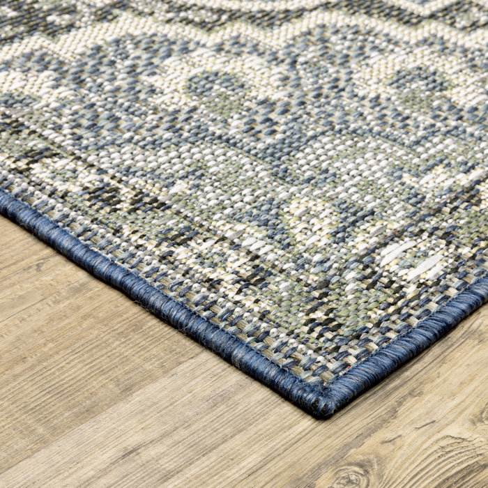 Oriental Weavers Cyprus 228C4 Blue/ Sage 9'10"" x 12'10"" Indoor/Outdoor Area Rug C228C4300390ST