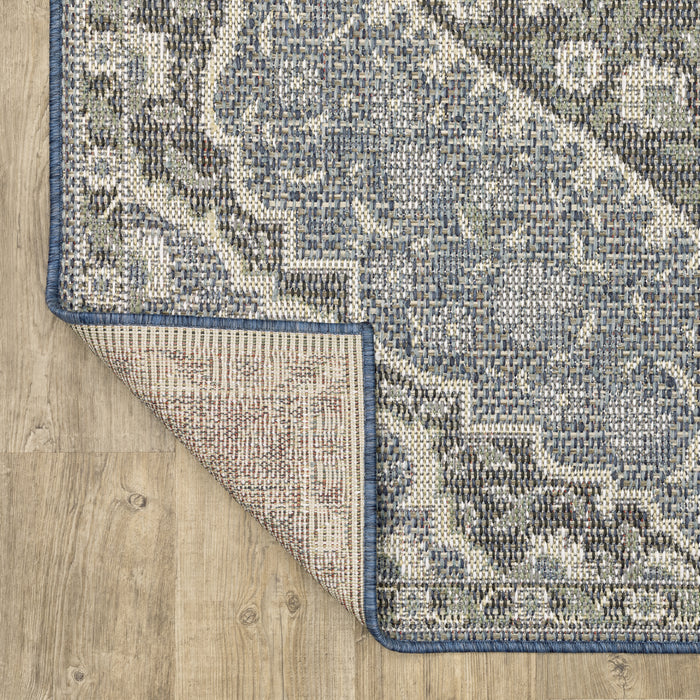 Oriental Weavers Cyprus 228C4 Blue/ Sage 9'10"" x 12'10"" Indoor/Outdoor Area Rug C228C4300390ST