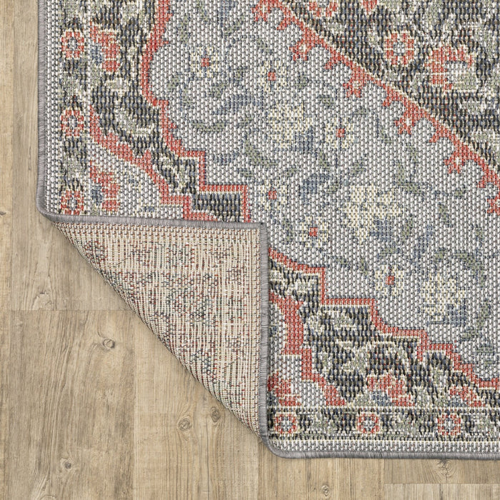 Oriental Weavers Cyprus 228D4 Blue/ Salmon 9'10"" x 12'10"" Indoor/Outdoor Area Rug C228D4300390ST