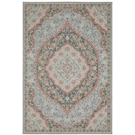 Oriental Weavers Cyprus 228D4 Blue/ Salmon 9'10"" x 12'10"" Indoor/Outdoor Area Rug C228D4300390ST