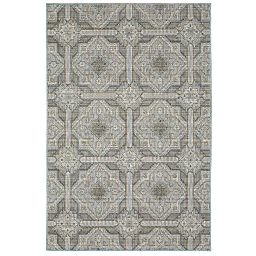 Oriental Weavers Cyprus 448L4 Grey/ Blue 9'10"" x 12'10"" Indoor/Outdoor Area Rug C448L4300390ST