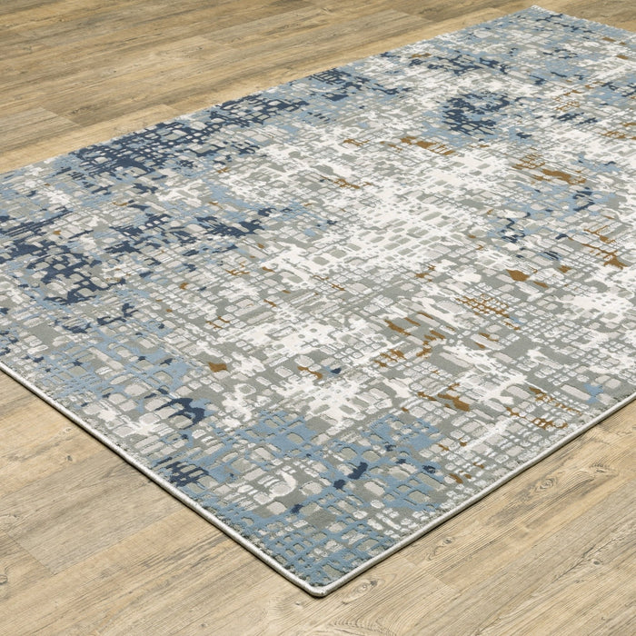 Oriental Weavers Easton 011E3 Blue/ Ivory 9'10"" x 12'10"" Indoor Area Rug E011E3300390ST