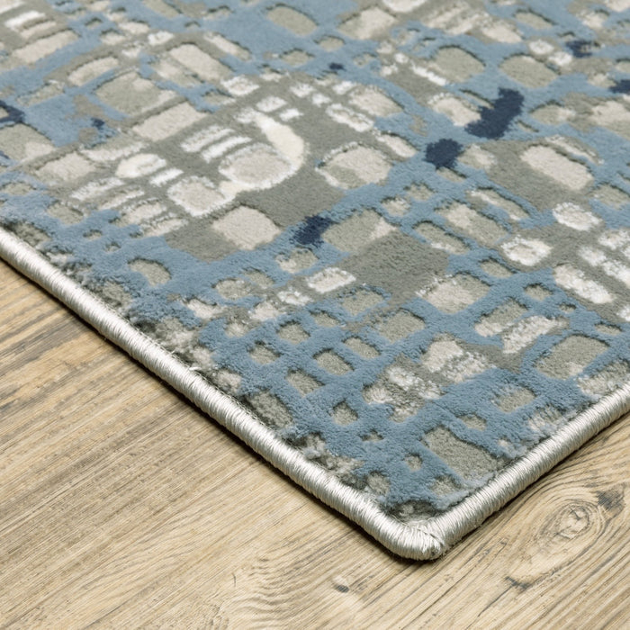 Oriental Weavers Easton 011E3 Blue/ Ivory 9'10"" x 12'10"" Indoor Area Rug E011E3300390ST