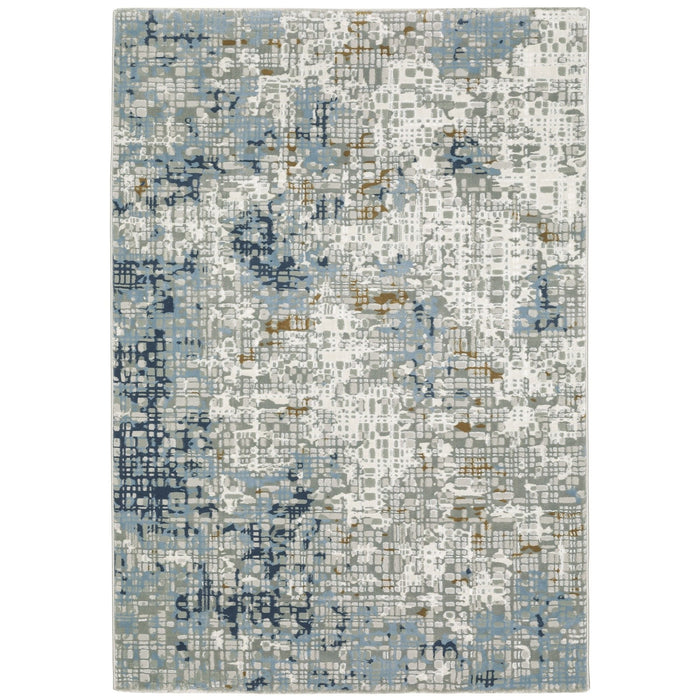 Oriental Weavers Easton 011E3 Blue/ Ivory 9'10"" x 12'10"" Indoor Area Rug E011E3300390ST