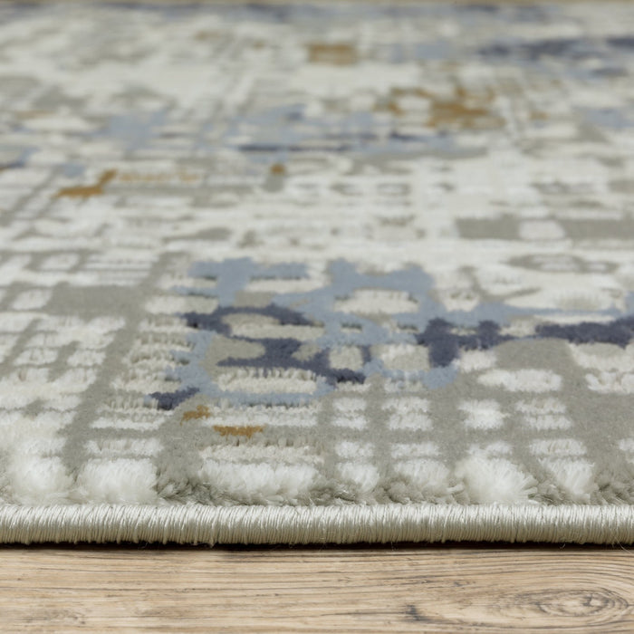 Oriental Weavers Easton 011E3 Blue/ Ivory 9'10"" x 12'10"" Indoor Area Rug E011E3300390ST