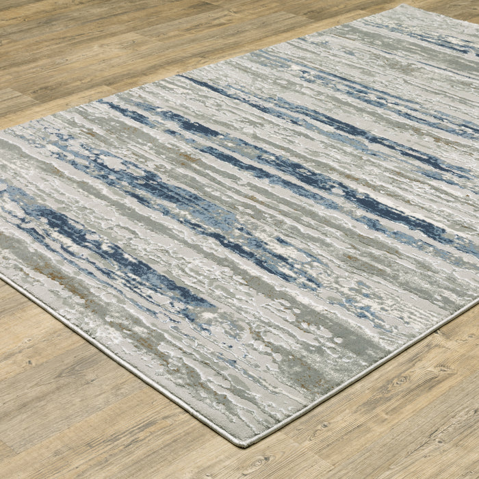 Oriental Weavers Easton 012E3 Grey/ Blue 6'7"" x 9'6"" Indoor Area Rug E012E3200290ST