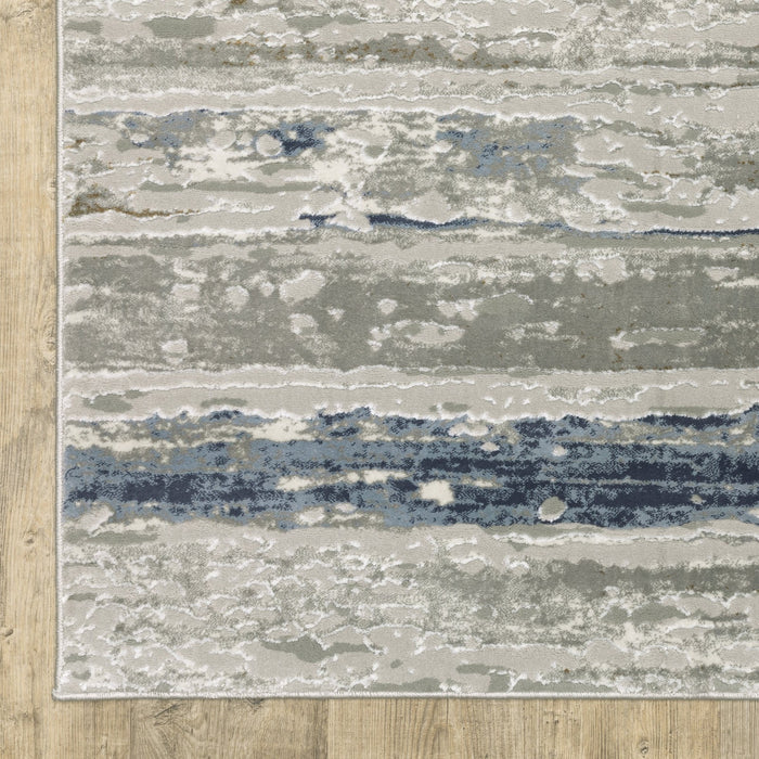 Oriental Weavers Easton 012E3 Grey/ Blue 9'10"" x 12'10"" Indoor Area Rug E012E3300390ST