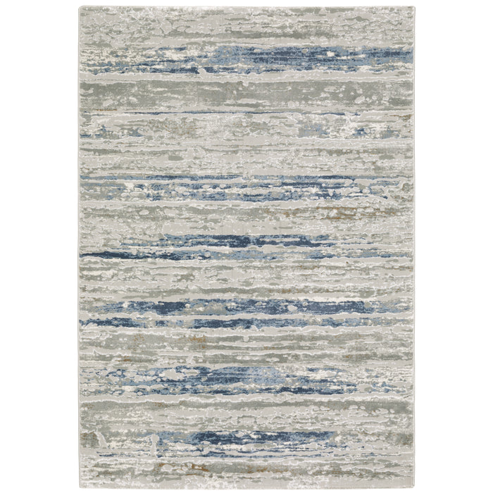 Oriental Weavers Easton 012E3 Grey/ Blue 6'7"" x 9'6"" Indoor Area Rug E012E3200290ST