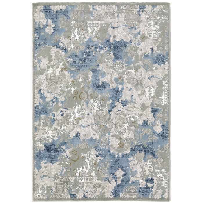 Oriental Weavers Easton 3313Q Grey/ Blue 6'7"" x 9'6"" Indoor Area Rug E3313Q200290ST