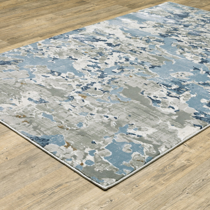 Oriental Weavers Easton 3317E Grey/ Blue 6'7"" x 9'6"" Indoor Area Rug E3317E200290ST