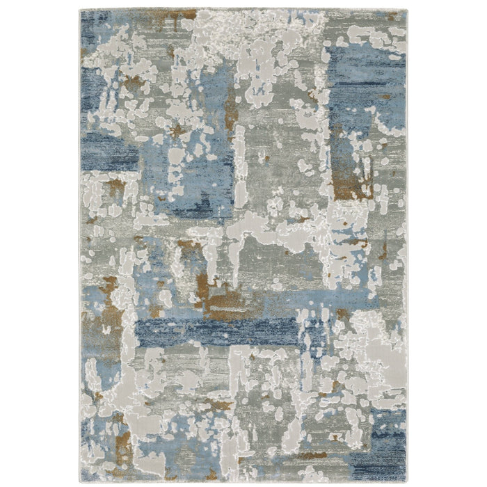 Oriental Weavers Easton 4518X Grey/ Blue 7'10"" x 10'10"" Indoor Area Rug E4518X240330ST