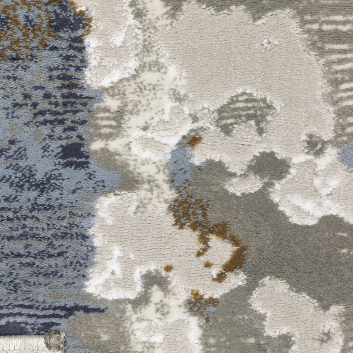 Oriental Weavers Easton 4518X Grey/ Blue 6'7"" x 9'6"" Indoor Area Rug E4518X200290ST