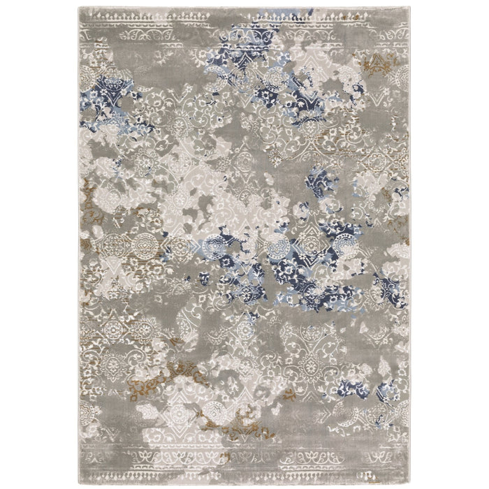 Oriental Weavers Easton 7111F Grey/ Blue 7'10"" x 10'10"" Indoor Area Rug E7111F240330ST