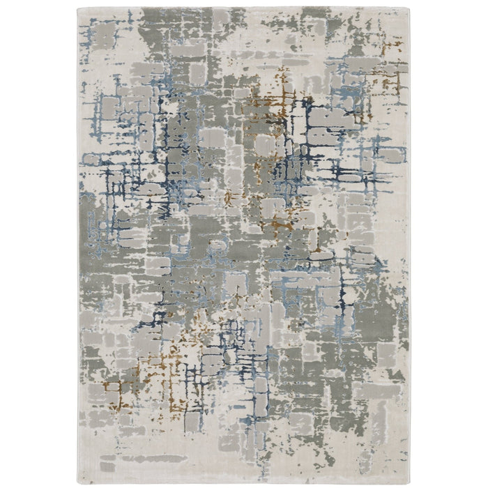Oriental Weavers Easton 8111X Grey/ Blue 6'7"" x 9'6"" Indoor Area Rug E8111X200290ST