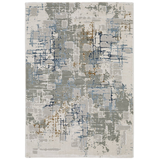 Oriental Weavers Easton 8111X Grey/ Blue 9'10"" x 12'10"" Indoor Area Rug E8111X300390ST