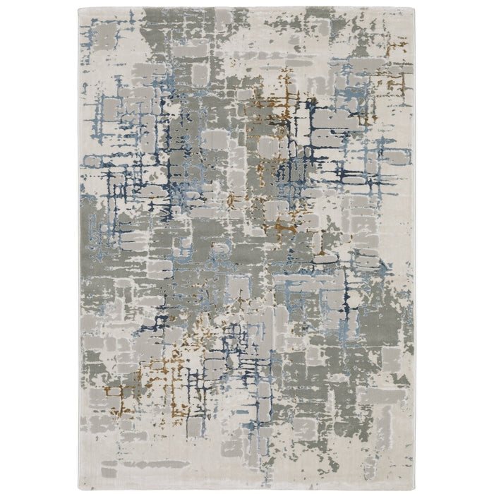 Oriental Weavers Easton 8111X Grey/ Blue 9'10"" x 12'10"" Indoor Area Rug E8111X300390ST