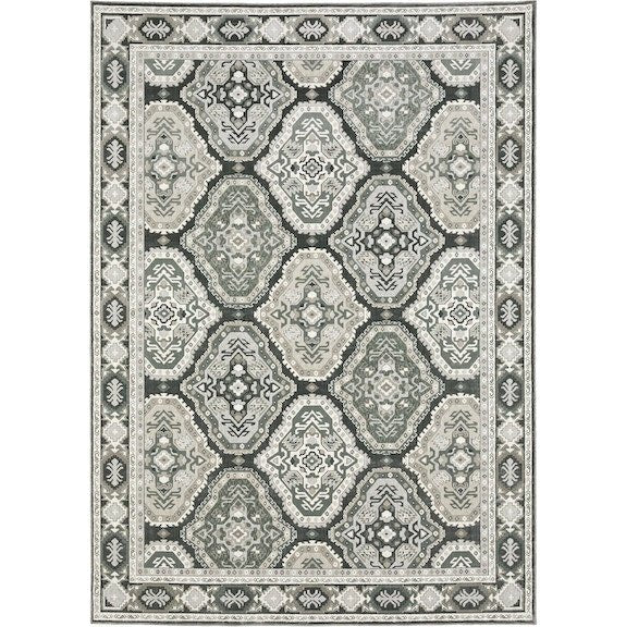 Oriental Weavers Ellington ELL04 Grey/ Ivory 6'7"" x 9'6"" Indoor Area Rug EELL04200296ST