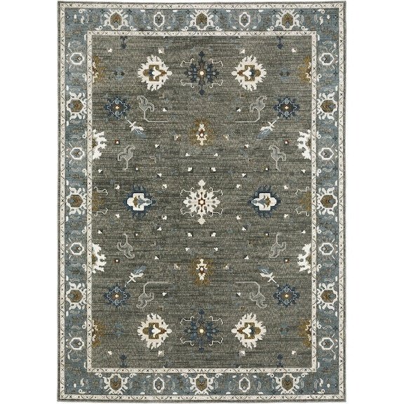 Oriental Weavers Ellington ELL09 Grey/ Blue 7'10"" x 10'10"" Indoor Area Rug EELL09240340ST