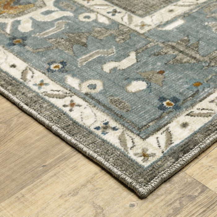 Oriental Weavers Ellington ELL09 Grey/ Blue 9'10"" x 12'10"" Indoor Area Rug EELL09300394ST