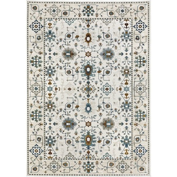 Oriental Weavers Ellington ELL10 Ivory/ Blue 6'7"" x 9'6"" Indoor Area Rug EELL10200296ST