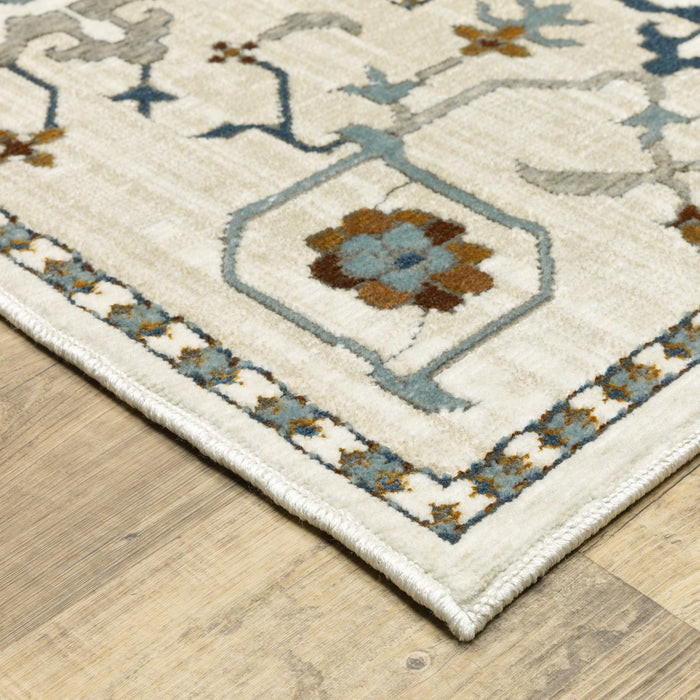 Oriental Weavers Ellington ELL10 Ivory/ Blue 6'7"" x 9'6"" Indoor Area Rug EELL10200296ST