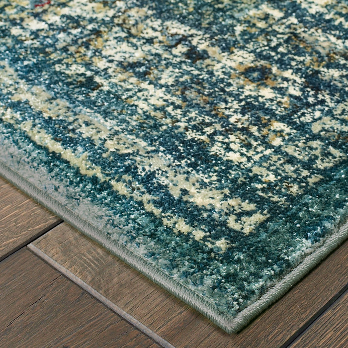 Oriental Weavers Empire 114L4 Blue/ Ivory 7'10"" x 10'10"" Indoor Area Rug E114L4240330ST