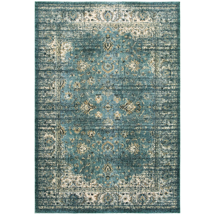 Oriental Weavers Empire 114L4 Blue/ Ivory 9'10"" x 12'10"" Indoor Area Rug E114L4300390ST