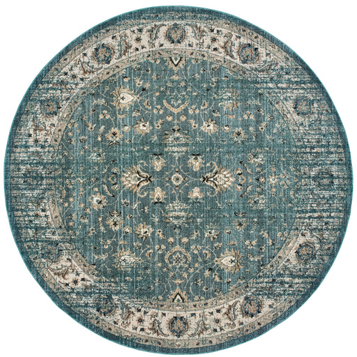 Oriental Weavers Empire 114L4 Blue/ Ivory 7'10"" Round Indoor Area Rug E114L4240RDST