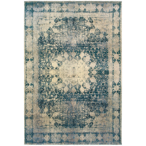 Oriental Weavers Empire 4445S Ivory/ Blue 6'7"" x 9'6"" Indoor Area Rug E4445S200290ST