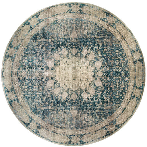 Oriental Weavers Empire 4445S Ivory/ Blue 7'10"" Round Indoor Area Rug E4445S240RDST