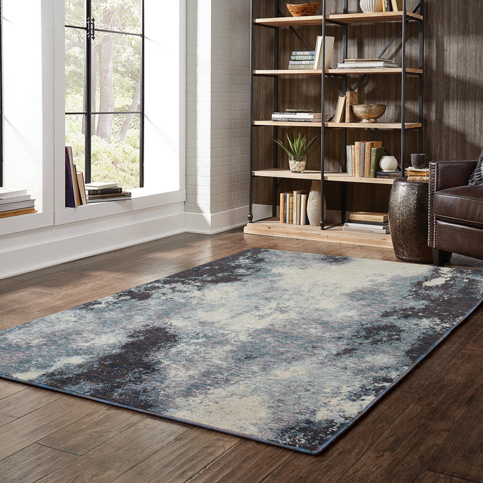 Oriental Weavers Evolution 8000B Navy/ Ivory 10' x 13'2"" Indoor Area Rug E8000B305400ST