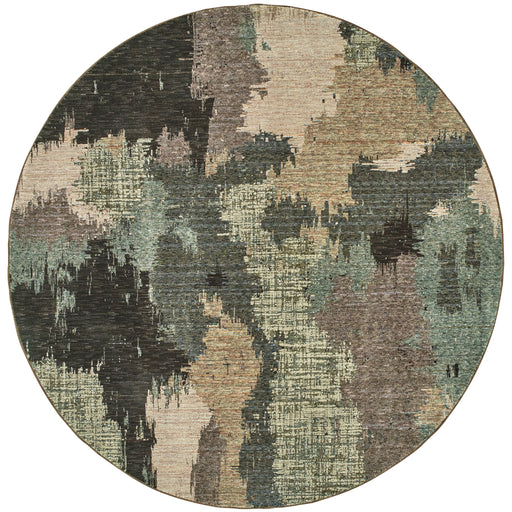 Oriental Weavers Evolution 8011B Blue/ Brown 7'10"" Round Indoor Area Rug E8011B240RDST