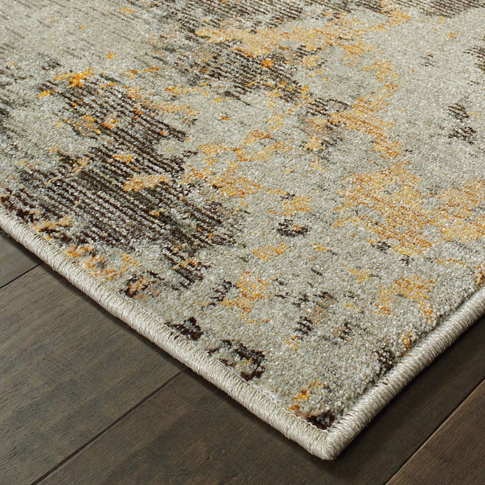 Oriental Weavers Evolution 8025B Grey/ Gold 7'10"" x 10'10"" Indoor Area Rug E80025B240343ST
